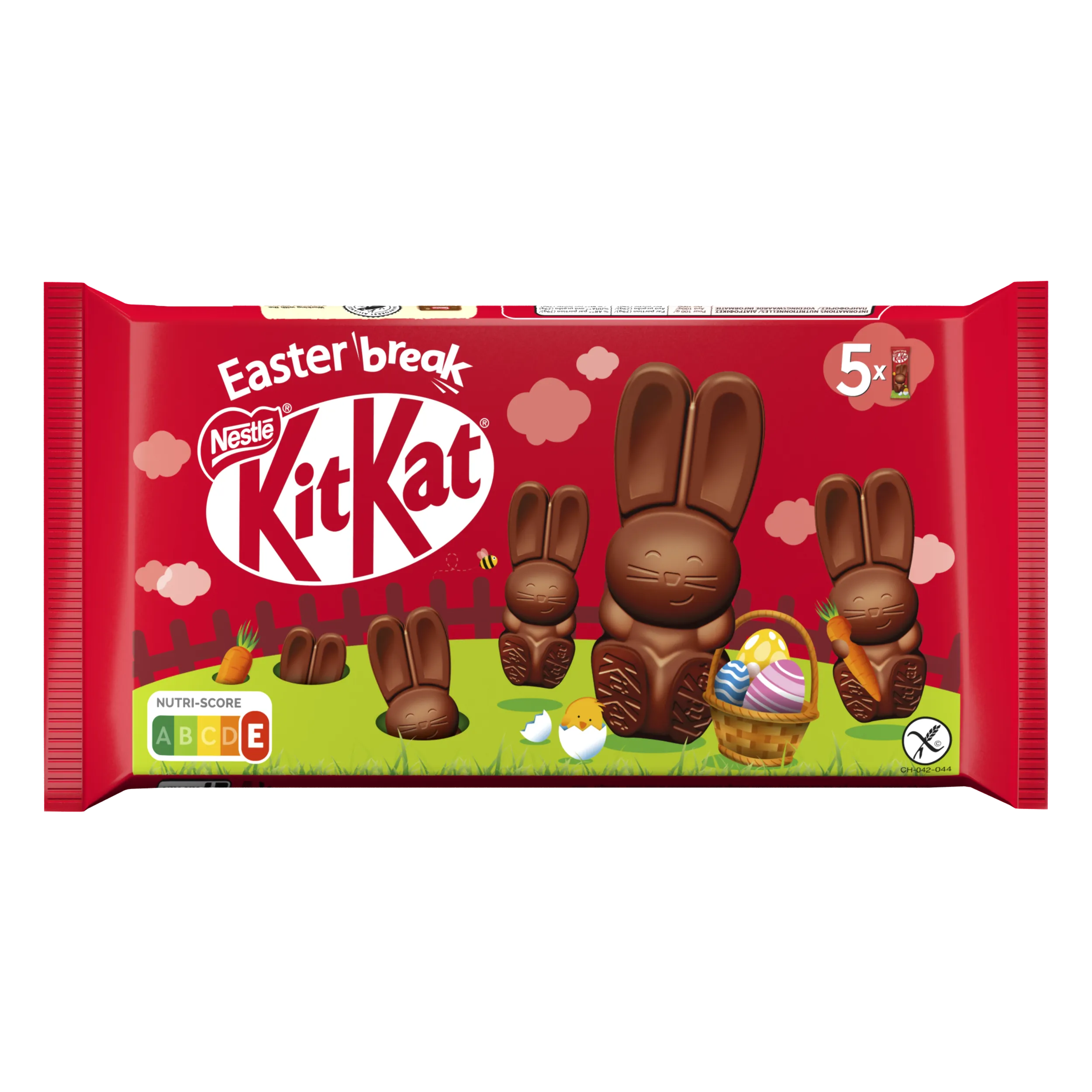KITKAT melk chocolade paashaas 5-pack